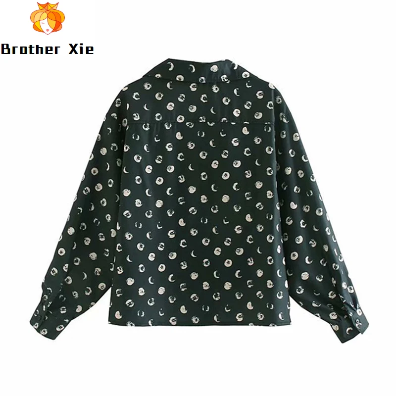 

Women Autumn Polka Dot Blouse Shirt Fashion Long Sleeve Loose Ladies Tops Turn Down Collar Casual Blouses Chemisier Femme