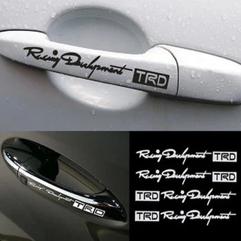 

4 PCS 3D Imitation Metal Effect Car Door Handle TRD Stickers Car Styling Decal Adhesive car door Stickers Car styling for TOYOTA