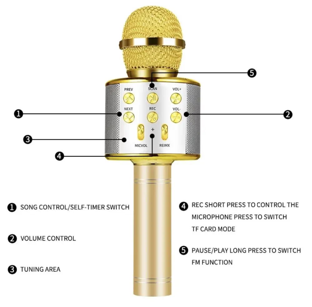 WS 858 bluetooth караоке микрофон беспроводной Профессиональный динамик consender ручной микрофон радио mikrofon studio Запись микрофон