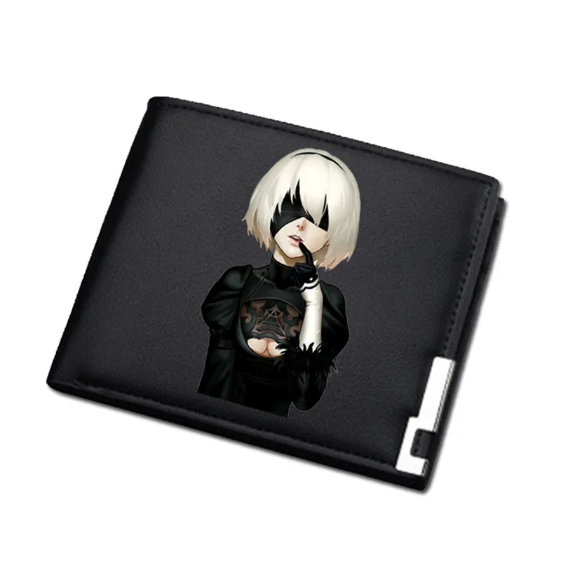 NieR:Automata Game Unisex Long Coin Purse YoRHa No. 2 Pu Leather Short Wallet ID Card Holder Women Sexy Money change Bag