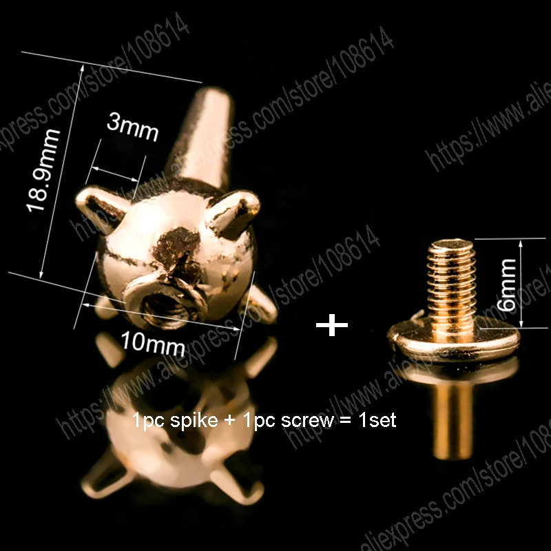 Специальная форма шариковые шипы рекламная розничная закручивающаяся задняя часть шип панк-рок стиль своими руками сборный шпильки для обуви и ремней заклепки для одежды