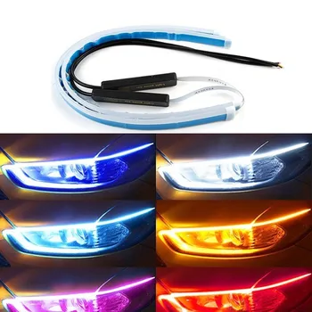 

1x Ultrafine DRL 30cm Daytime Running Light Flexible Soft Tube Guide Car LED Strip White Red Turn signal Yellow Waterproof