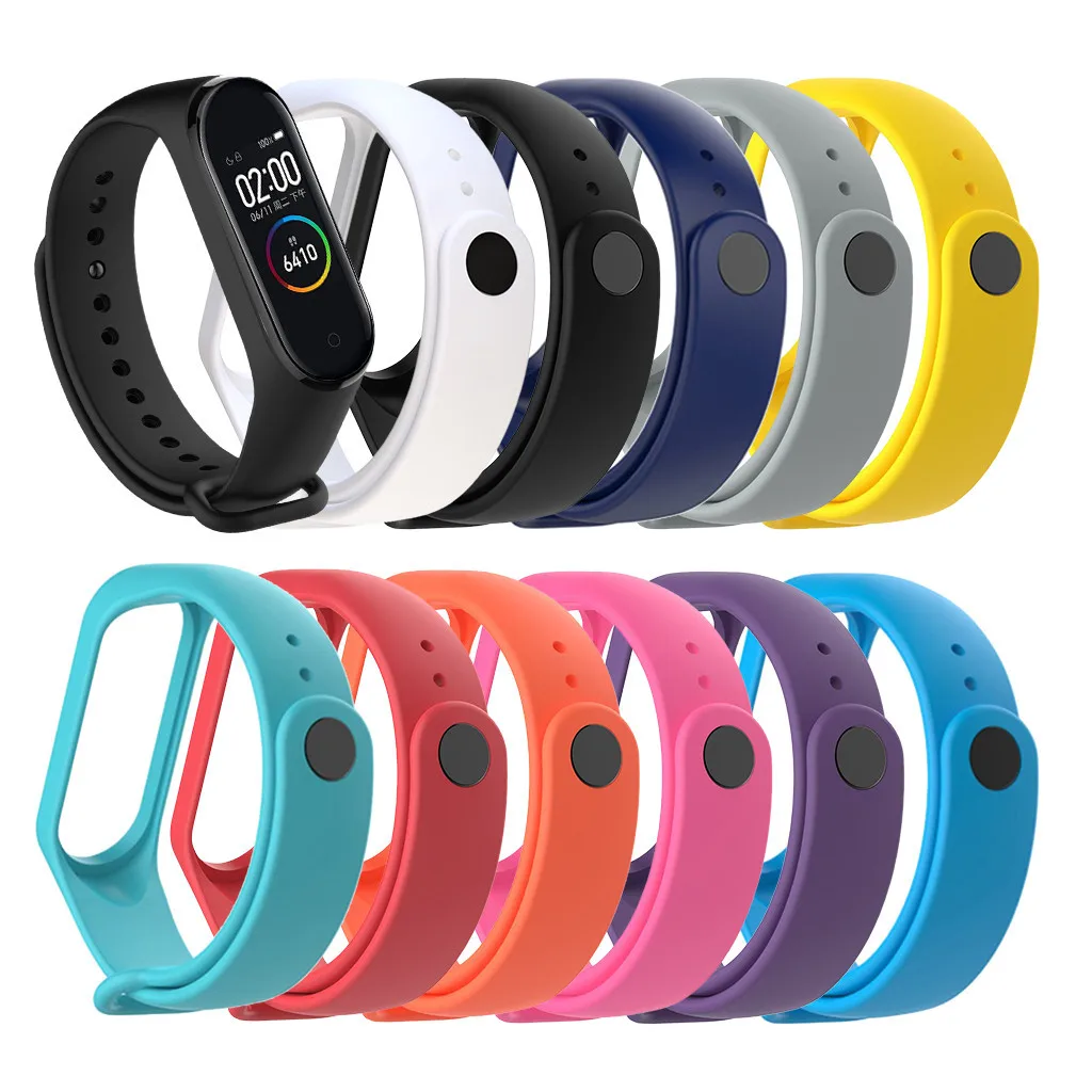Ремешок силиконовый сменный для Xiaomi Mi Band 4 3 спортивный браслет наручных часов