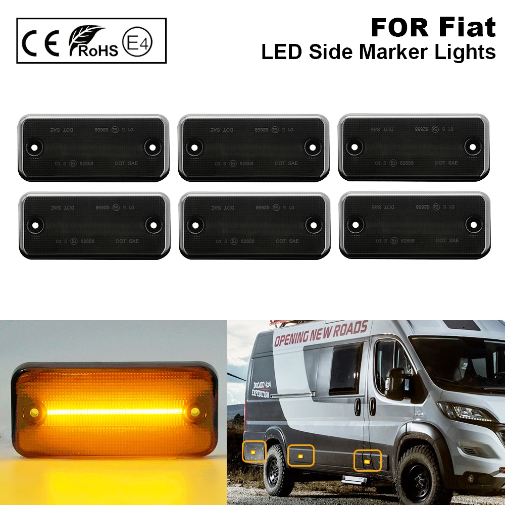 6 шт. для Fiat Ducato Citroen Relay Peugeot Boxer Renault VOLVO MAN F Iveco DAF JEEP Cherokee II светодиодные боковые