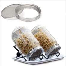 1 ensemble de dispositif de Germination de graines, ensemble de boîte de Germination de pot Mason, avec couvercle de filtre en acier inoxydable, maille de filtre, respirant