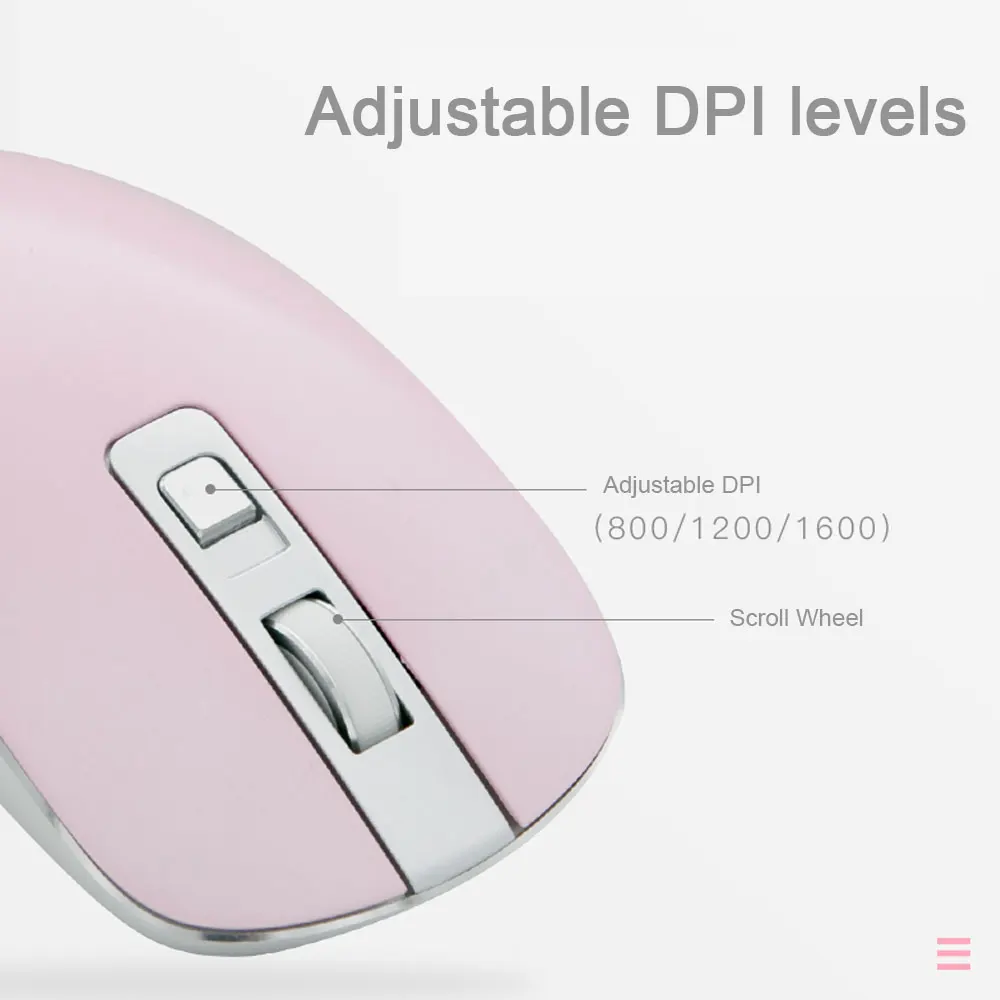 Розовая Беспроводная Бесшумная Мышь HP Kawaii милая облегающая мышь для девочек 1600