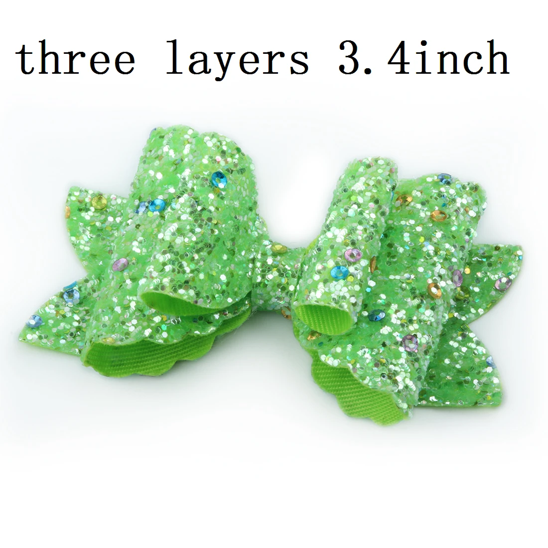 three layers-3 1 шт., заколки для волос для девочек, блестящие банты с зажимом, 3 дюйма, заколка-бабочка, заколки для волос, принт в виде сердца, звезды, патриотизм, точечный дизайн - Цвет: three layers-3