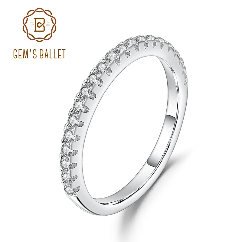 GEM'S BALLET, роскошное, 925 пробы, серебряное, классическое, обручальное кольцо, баллада, Муассанит, кольцо для женщин, хорошее ювелирное изделие(0.31Ct 1,5 мм EF цвет