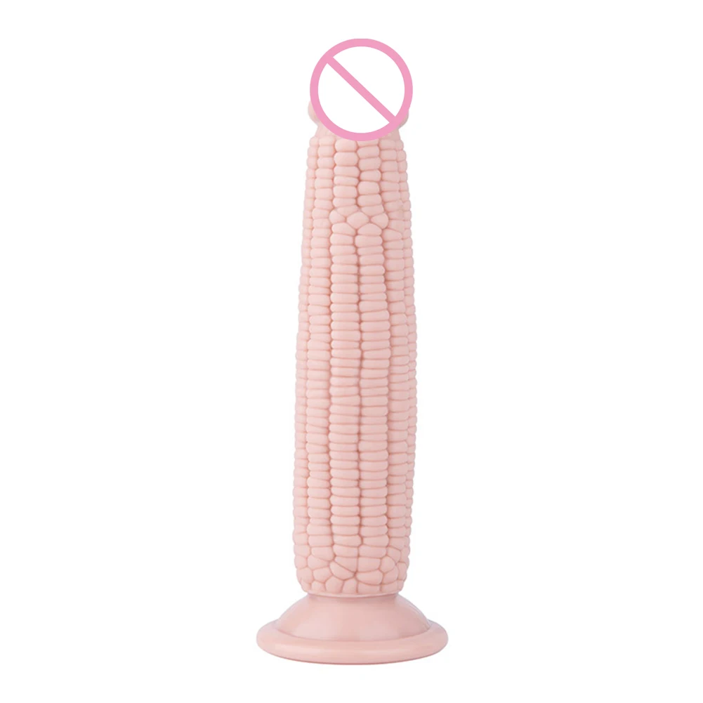 25cm milho milho vibrador frutas brinquedos pele sentimento realista vibrador macio enorme pênis grande com ventosa sexo brinquedos para mulher strapon