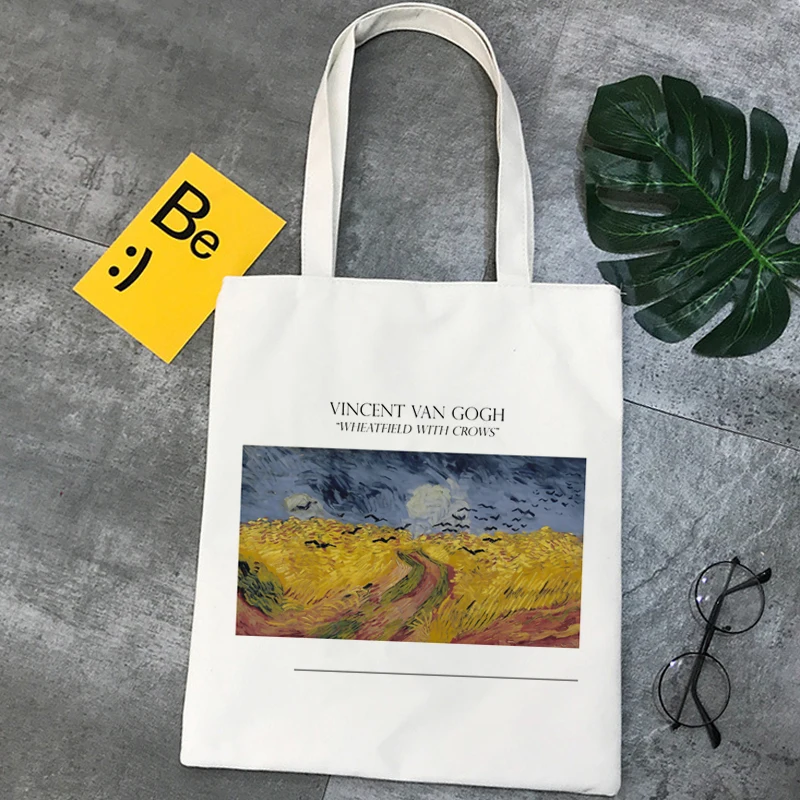 Handbag Eco-Shopper Grocery Custom Recycle-Bag Gogh Van Bolsas Reutilizables-Fabric