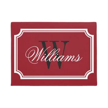 

Flower geometry Monogram Customized Family Letters Doormat Home Decoration Entry Non-slip Door Mat Rubber Washable Floor Carpe