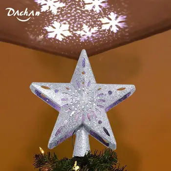

LED Christmas Tree Topper Star,3D Top Light Projection Lamp Sequin ,Christmas Party Decoration for Home,Bar,Cafe,Restaurant