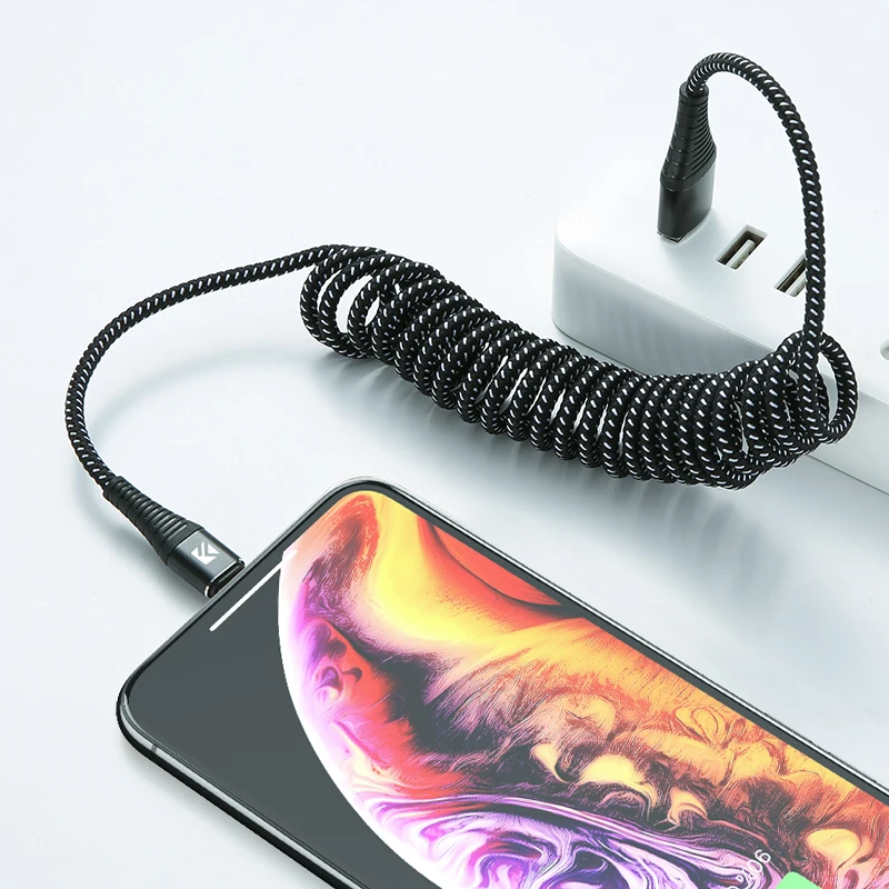 FLOVEME выдвижной 2A Быстрый зарядный кабель для iPhone 11 Pro Max XR X XS Max 6S 7 8 USB кабель синхронизации данных оплетка нейлоновый телефонный кабель