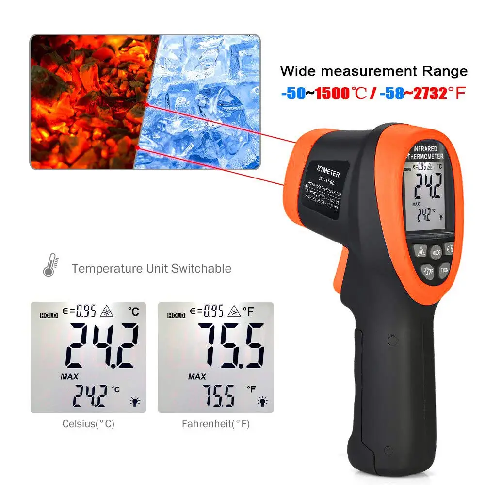 Thermomètre infrarouge professionnel avec bluetooth et pointeur laser -  Outils de mesure - Achat & prix