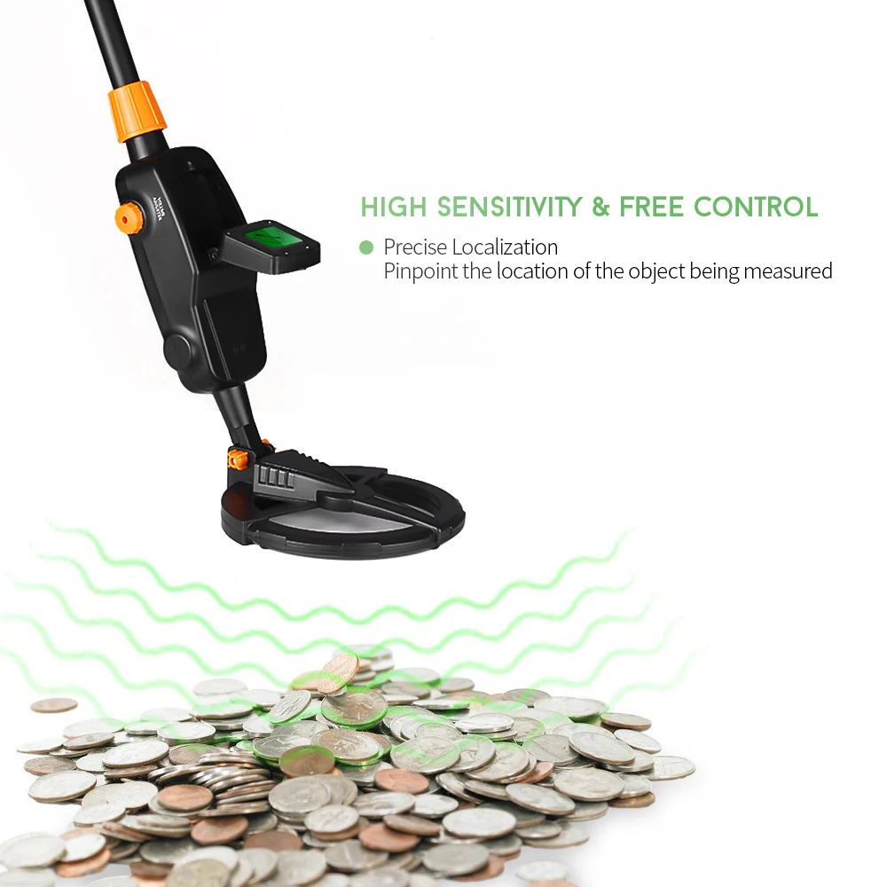 Underground Metal Detector Treasure Gold Finder Hunter Metal Detecting with Waterproof Search Coil for Kid Gold