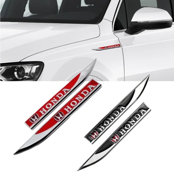 

For Honda Logo Fit Accord Jazz CRZ Insight JAZZ Mugen Odyssey Pilot H-RV Leaf Plate Sticker Blade Side Decals Cars Styling Badge