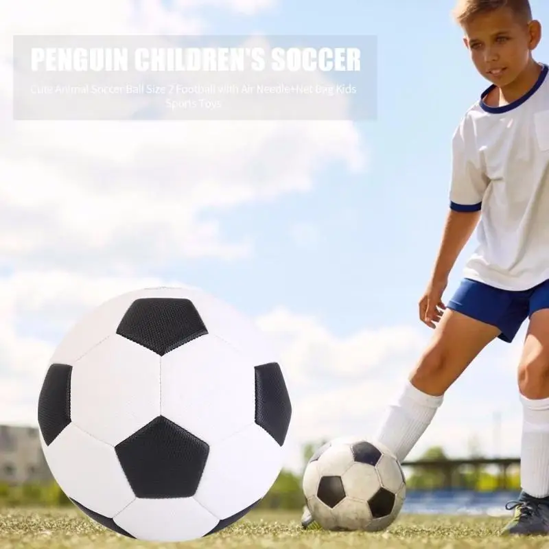 Прочный Футбольный тонкий дизайн портативный размер 4/5 черный белый футбольный ПУ детский студенческий тренировочный футбольный мяч