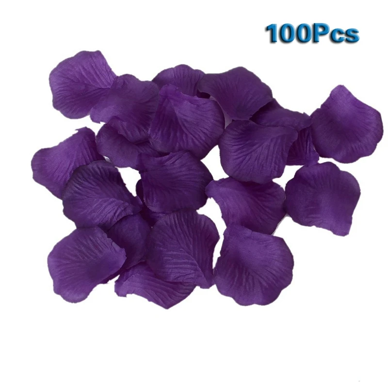 

100 pcs Rose Petals Wedding Decoration Flowers - Violet