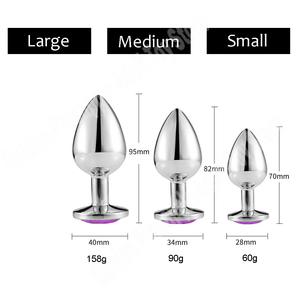 Anal Plug Metal Stainless Steel With Jewelry Colorful Crystal Anus Anal Bead Adults Sex Toys Women Adult Game