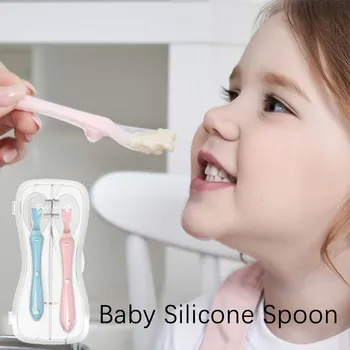 

Silicone Baby Soft Soup Spoon Solid Feeding Utensils Healthy Infant Kids Children Tableware Durable Portable Feeding Tools
