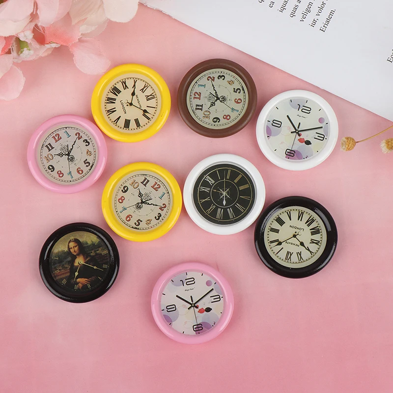 

1:12 Scale Colorful Clocks Miniature Dollhouse Wall Clock Play Doll House Miniaturas Home Decor Accessories Toy for kids