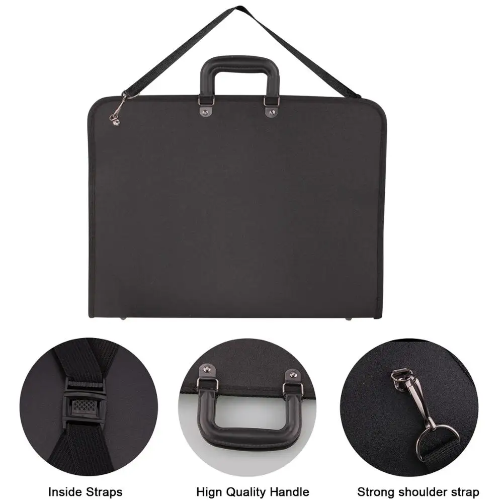 File Folder Art Portfolio Expanding Organizer Carry Case Bag for Artwork Drawing Painting Sketch Photography Poster 37 x 48cm