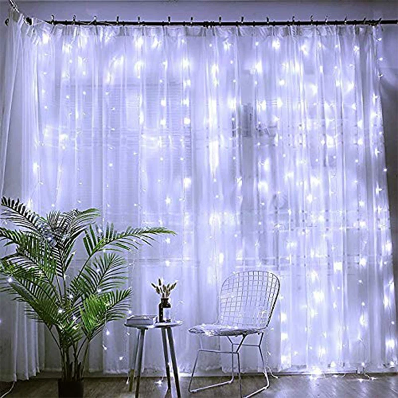 Led Curtain Lamp Garland 3X1m/ 3X2m/ 3X3m Copper Wire Curtain Light Remote Control Usb Plug For Garland Bedroom Decorations