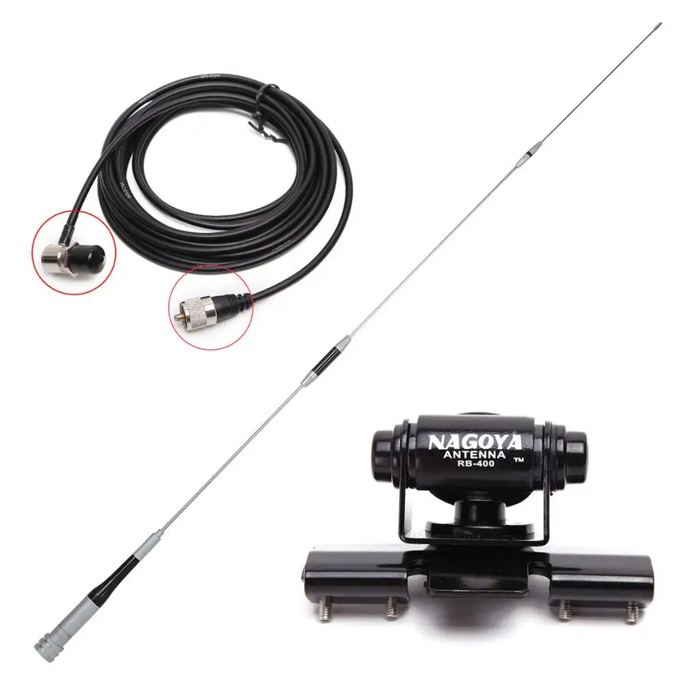 With antenna set 1 Алмазная SG-7500 Двухдиапазонная UHF/VHF 144/430MHz из нержавеющей стали 150W 3,5/6.0dBi антенна усиления SG7500 для мобильного автомобиля HamAmateur - Цвет: With antenna set 1