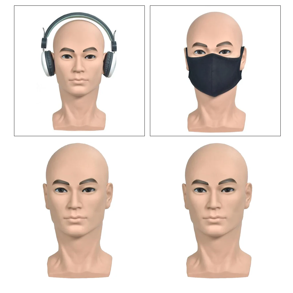 Male Wig Toupee Mannequin Holder Hat Cap Scarf Jewel Display Manikin Head 2x