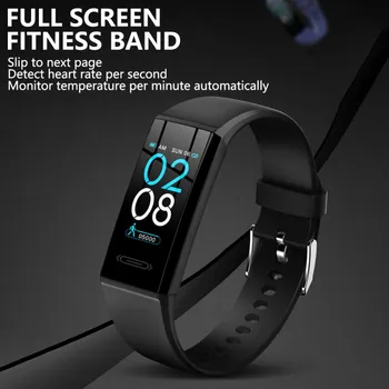 

V100S Smart Bracelets High-definition Color Screen Bluetooth Sport Bracelet ECG Blood Pressure And Temperature Monitoring