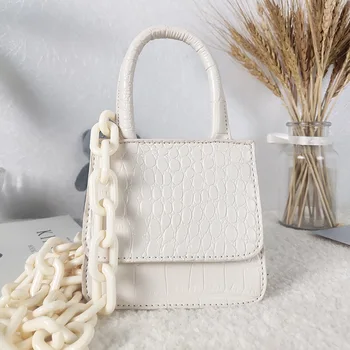 

Mini Small Chains Bag 2020 Fashion PU Leather Women's Handbag Fashion Vintage Chain Shoulder Messenger Bags for Girl