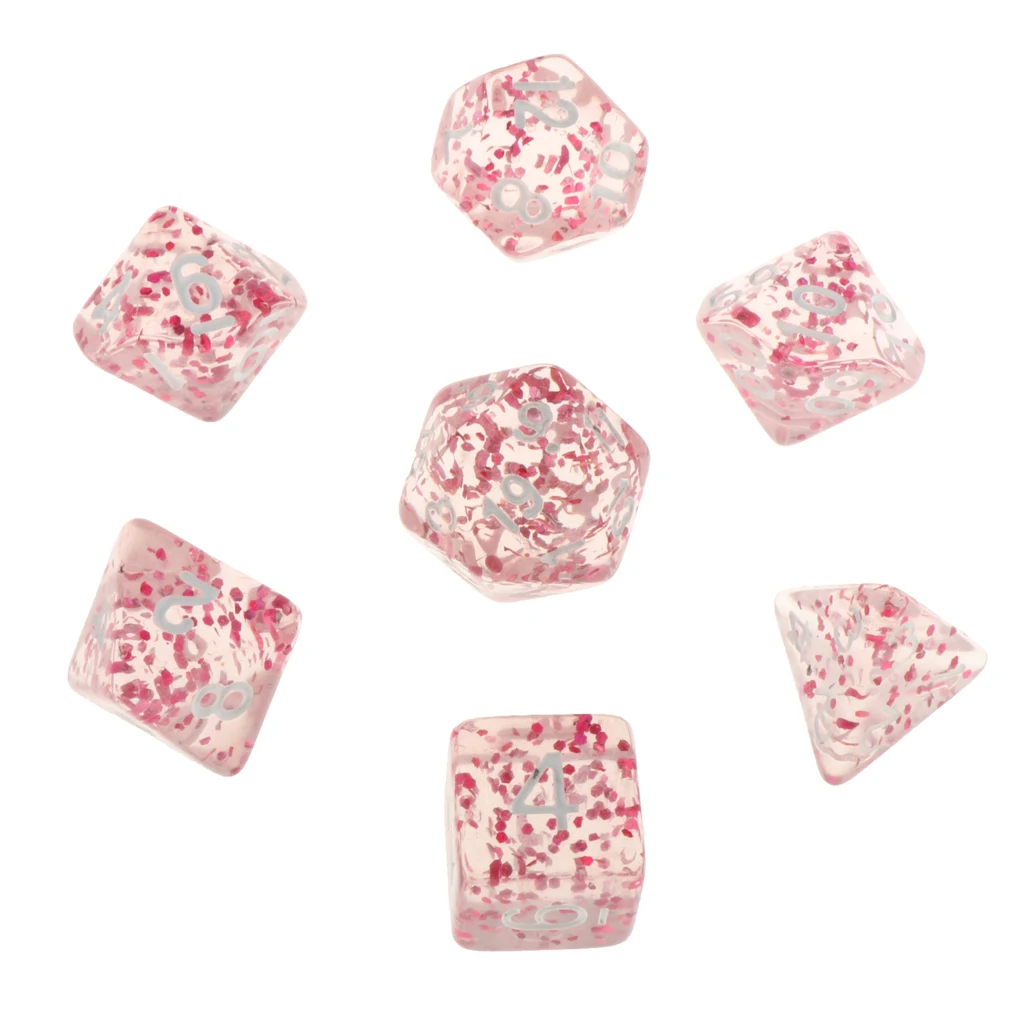 Pack of 7 Polyhedral Dices Table Board Games Party KTV for Dungeon and Dragons Polyhedral Dice Games DND Dice Set Kids Math Toys