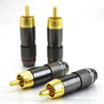 

4pcs hi-end RCA Plug Gold Plated Audio/Video Connector hifi RCA plug for Speaker Cable Amplifiers