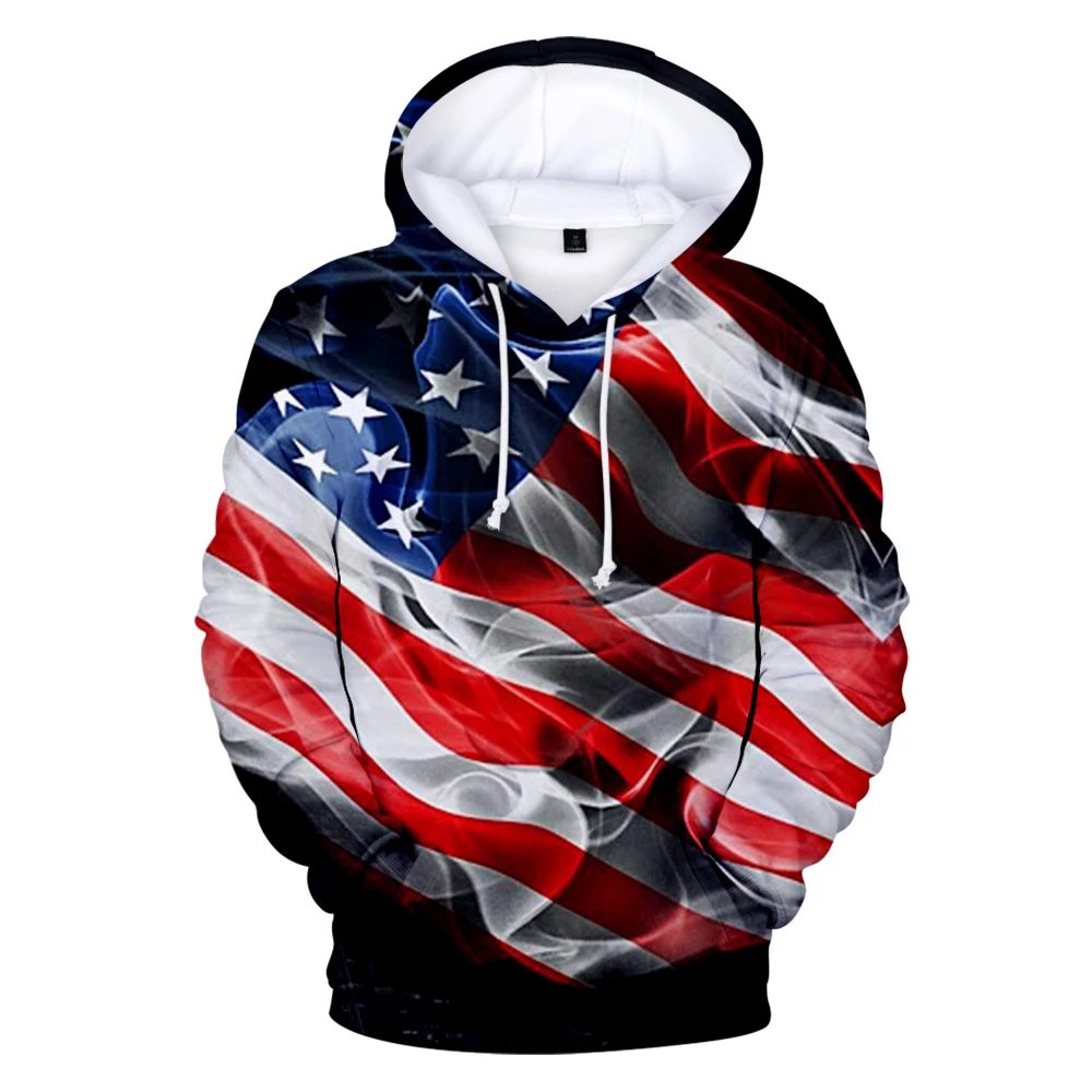 

Aikooki USA Hoodies Men Sweatshirt JULY FOURTH Hooded United States America Independence Day Hoody Mens National Flag Tops Coats