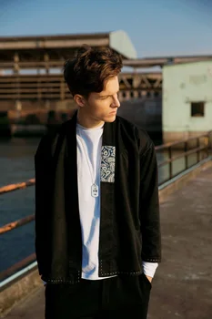 

LHAMO SHIRT Tide brand hip hop stitching cardigan shirt man shirt ins super popular cardigan