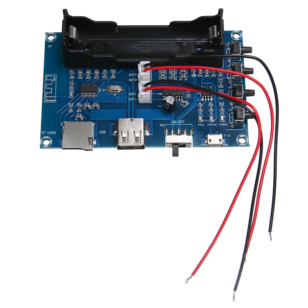 

Newest bluetooth V4.0 Receiving Amplifier Boards Power Supply Amplifier Module Rechargeable 18650 battery AMP Board 5W+5W