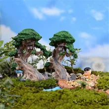 Garden Ornament Old Fairy Tree House Home Miniature Figurine Mini Fairy DIY
