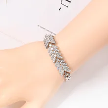 WEIMANJINGDIAN Новое поступление родий посеребренный Цвет Маркиза лист кубическая цепь из циркония браслеты