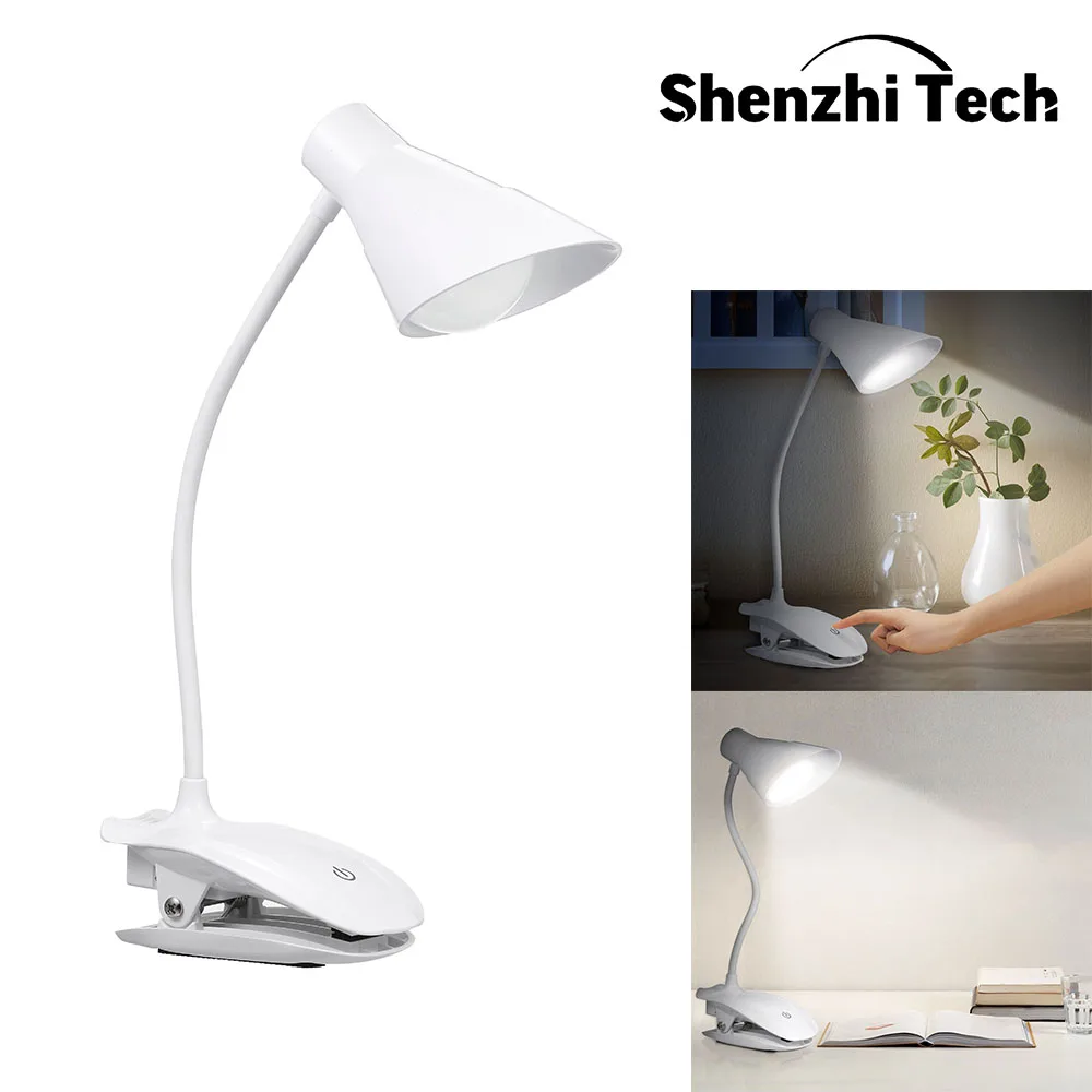 

LED Desk Lamp USB 14 LED Eye Protection Book Light with Clip Bed Reading book Light with Sensitive Touch Button 3 Modes