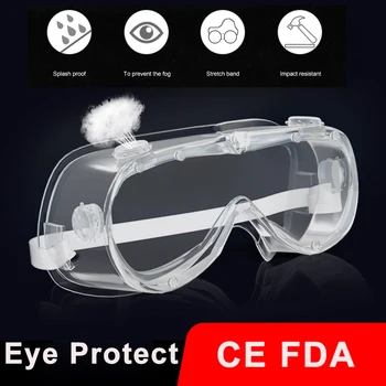 

Silica gel Eye Protective Safety Glasses Work Anti Dust Eye Anti-Fog Antisand Windproof Anti Dust Saliva Transparent Goggles