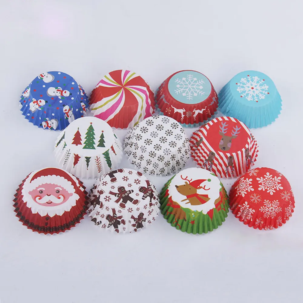 

150pcs/set Mini Cut Christmas Birthday Wedding Cake Decorating Tools Rainbow Paper Cake Cupcake Liner Baking Muffin Box
