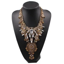 Новое поступление, дизайнерское модное Брендовое роскошное ожерелье, большие массивные хрустальные стразы, ожерелье с подвеской для женщин, ювелирное изделие