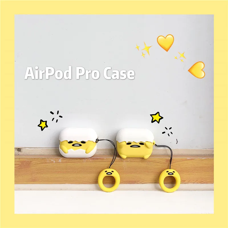 3D Eggshell Chick Silicone Case for Airpods 1 2 3 Cute Bluetooth Earphone Case for Airpod Pro Cover for Air Pods Pro with Ring