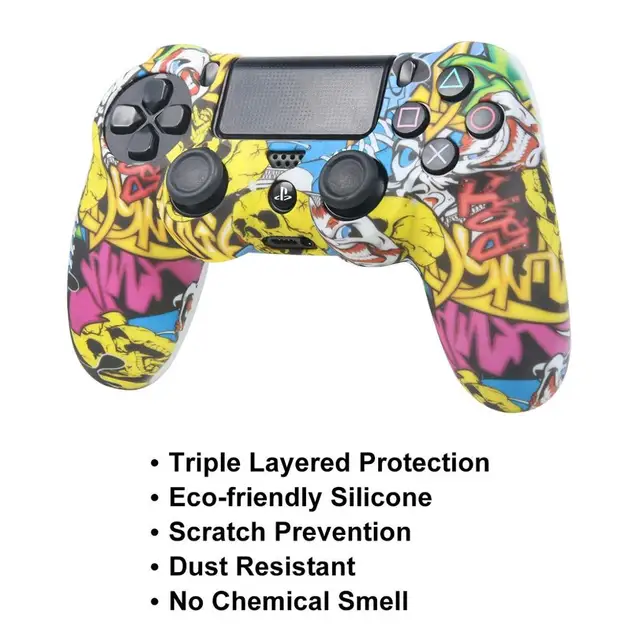 zomtop silikon kamuflaj koruyucu kilif sony dualshock 4 ps4 ds4 pro slim denetleyici basparmak saplari joystick caps aksesuarlari cases aliexpress