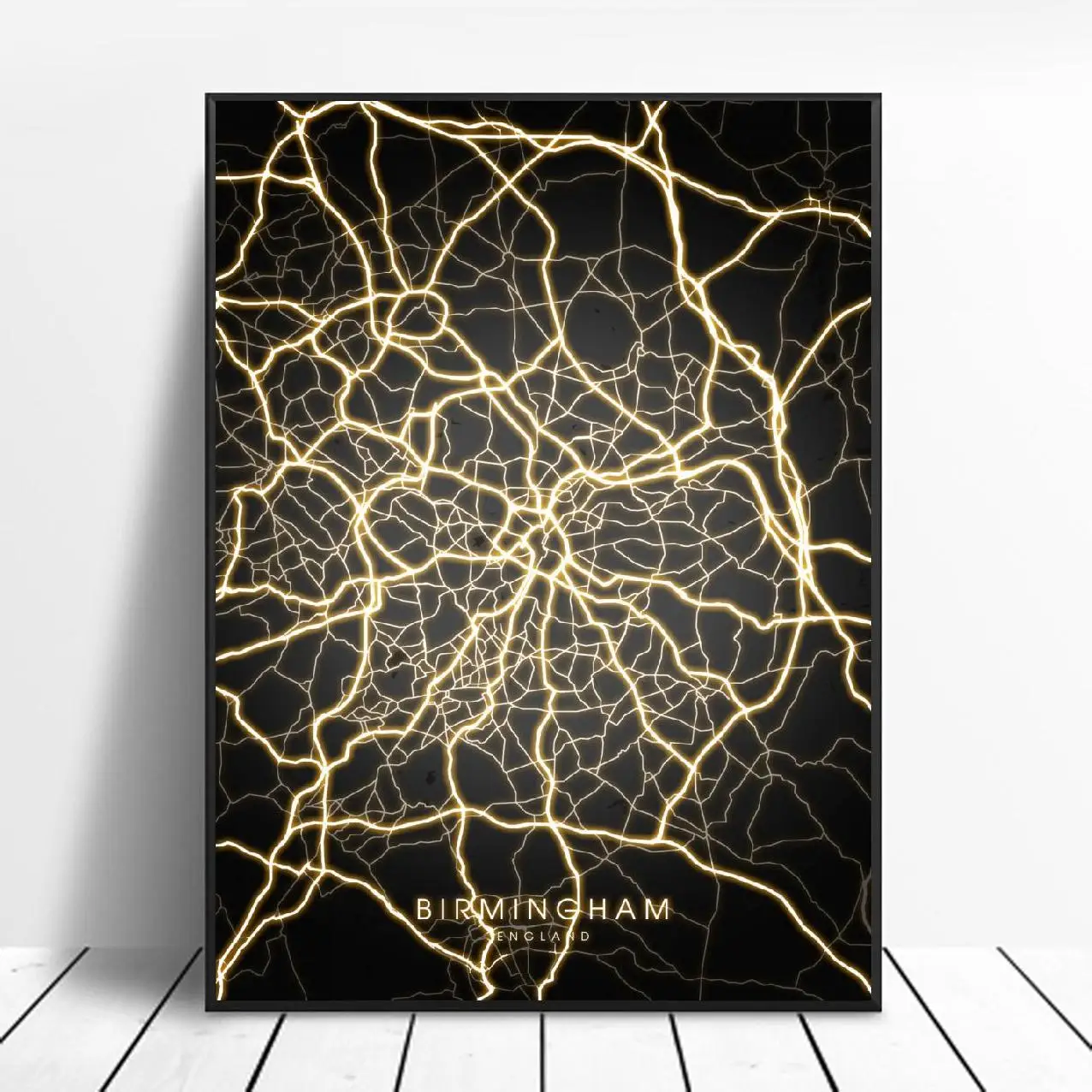Birmingham Liverpool London England Black And Gold Canvas Wall Art Map Poster No Frame Painting Calligraphy Aliexpress