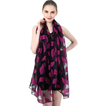 

Beach Stoles Silk Feeling Sunscreen Soft hair scarf translucent Genuine Natural Silk Wrap double side dual-purpose