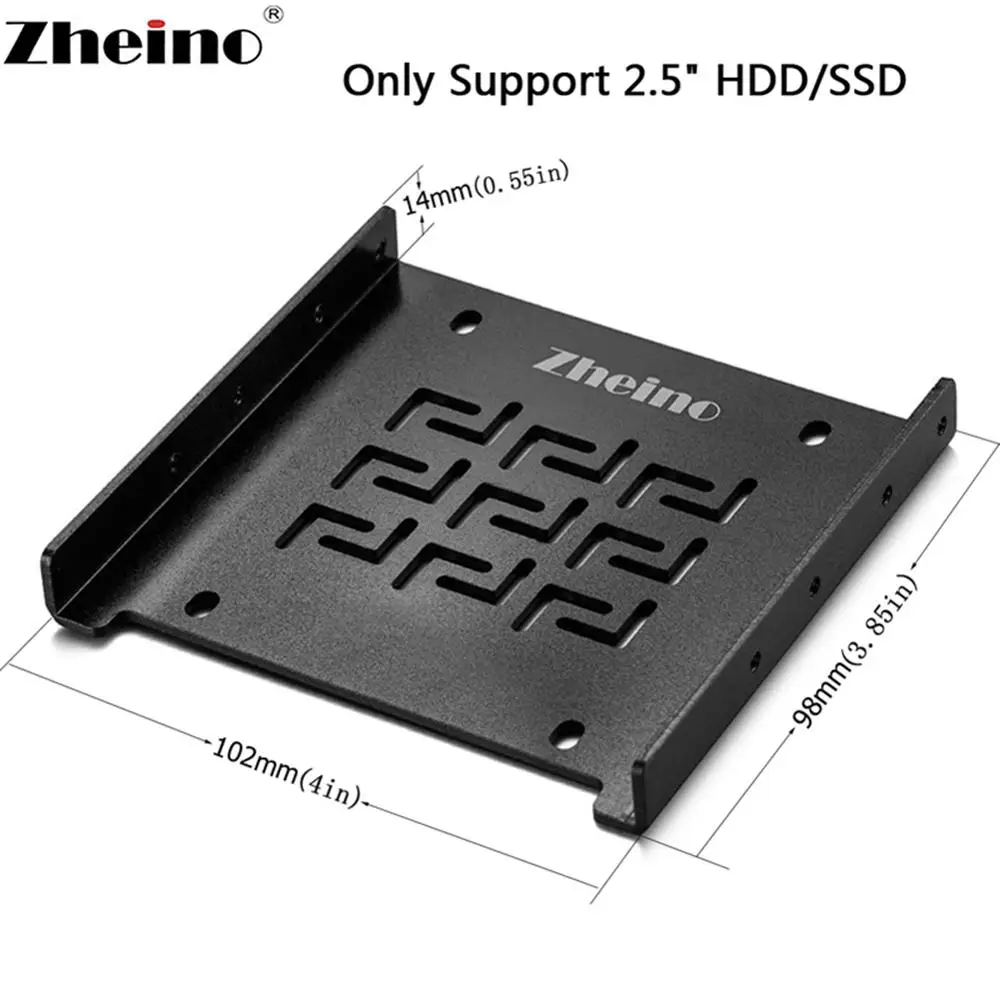 Zheino алюминиевый сплав адаптер кронштейн для 2,5 дюймов до 3,5 дюймов HDD/SSD кронштейн Монтажная Рамка держатель жесткого диска подходит