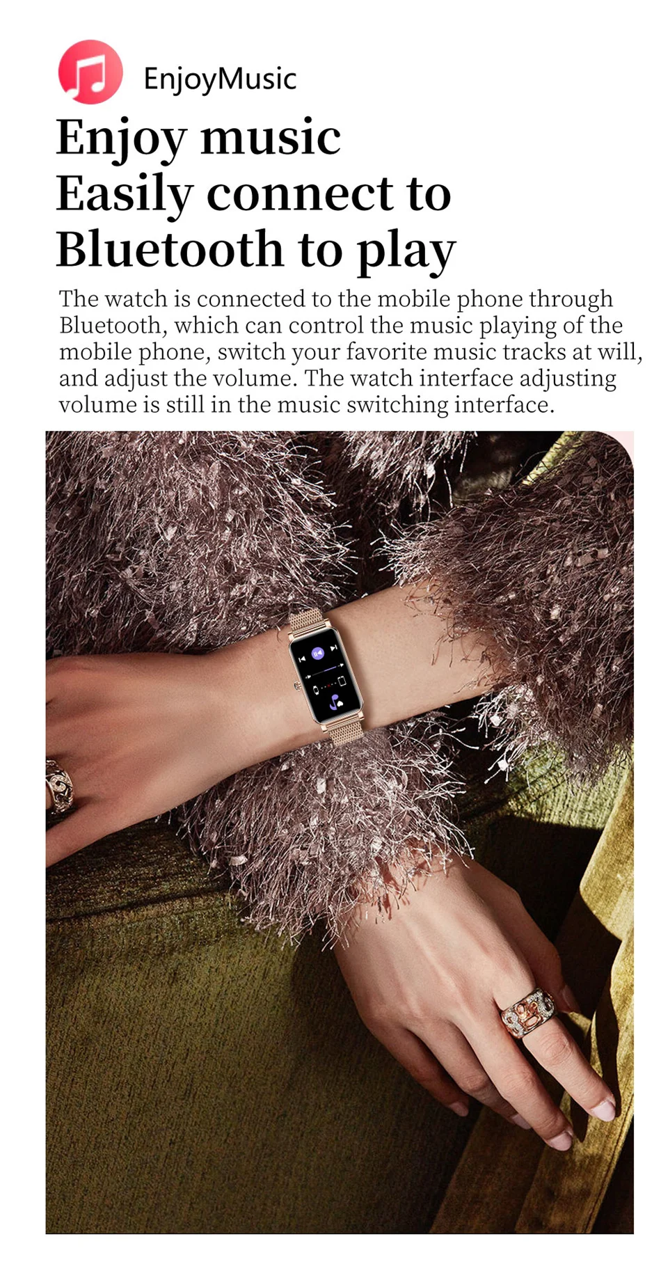 2021 New IP68 Waterproof Smart Watch Women Lovely Bracelet Heart Rate Monitor Sleep Monitoring Smartwatch Connect IOS Android