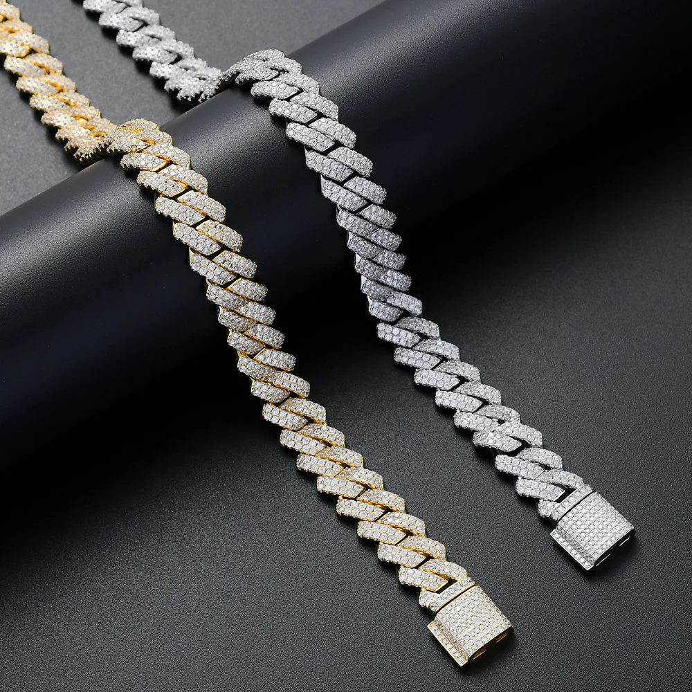 14mm Miami Box Big Clasp Cuban Link Chain Silver Color Punk Necklace ...