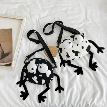 

Popular Simple Female Daily Bag Fashion Cow Printed Crossbody Bags Women Canvas Cartoon Casual Shoulder Pouch